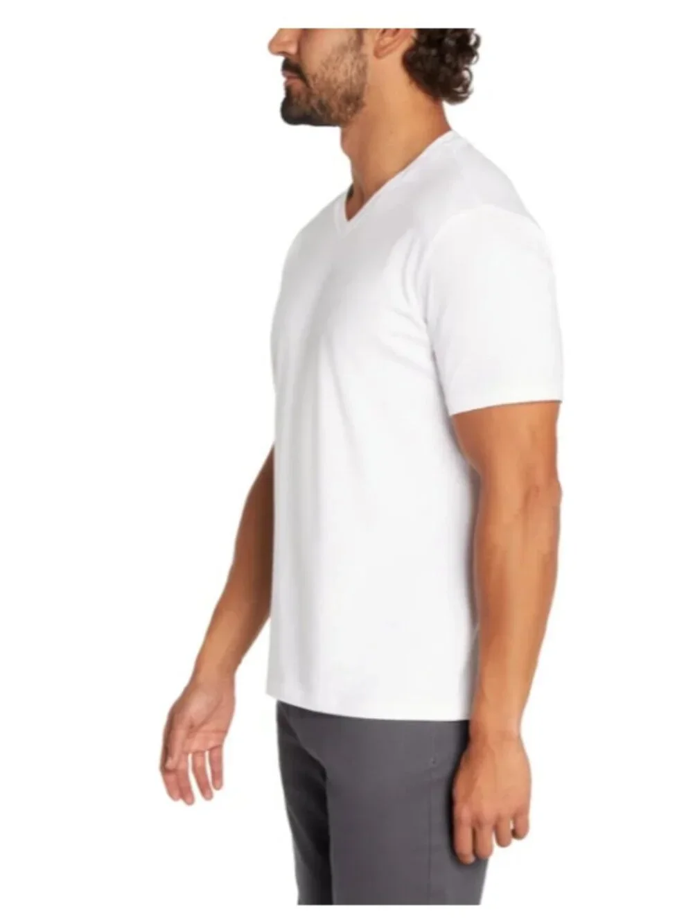 Banana Republic Men's V-Neck Tee, 3-pack, Cotton, White, Size M